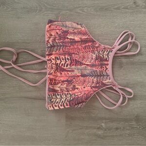 Maaji Reversible Pink and Purple Patterned Swim Top